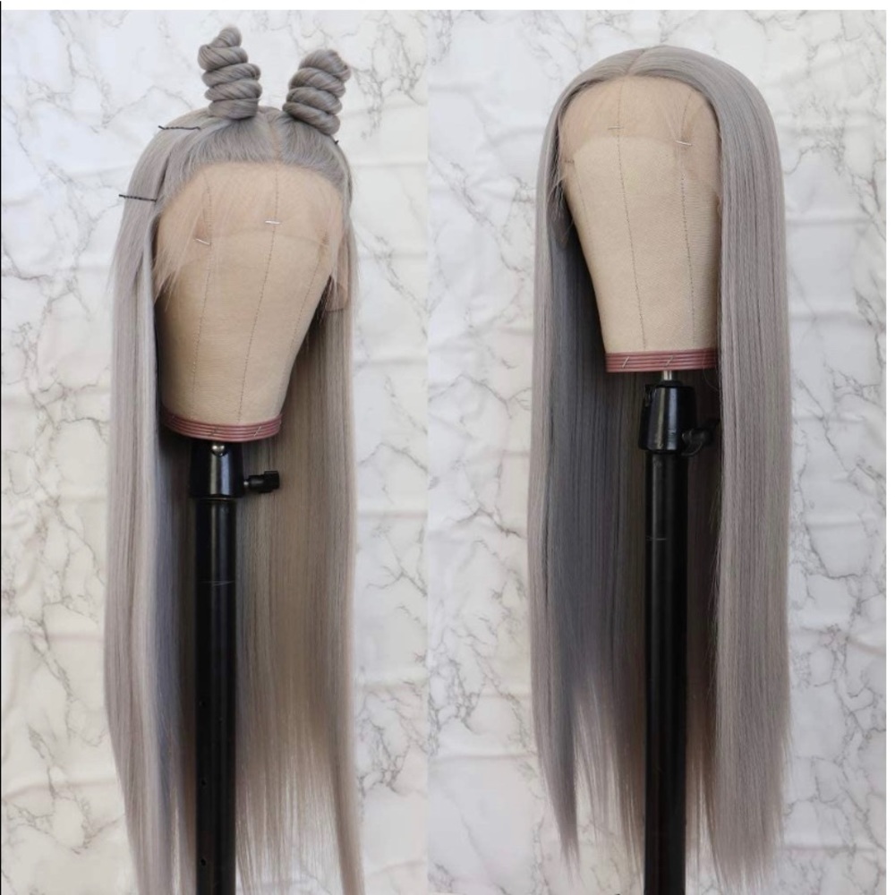 Stunning silver front lace wig
